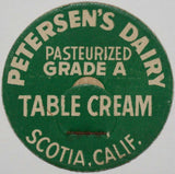 Vintage milk caps PANORAMA HEIGHTS DAIRY and PETERSENS DAIRY from California