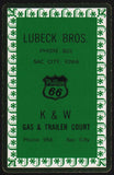 Vintage playing card PHILLIPS 66 Lubeck Bros K and W Gas Trailer Sac City Iowa