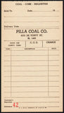 Vintage receipt PILLA COAL CO St Louis Missouri unused new old stock n-mint+