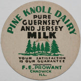 Vintage milk bottle cap PINE KNOLL DAIRY Guernsey Jersey Prowant Chadwick ILL