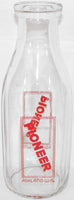 Vintage milk bottle PIONEER Ashland Wisconsin 1955 TSPQ tall square pyro quart