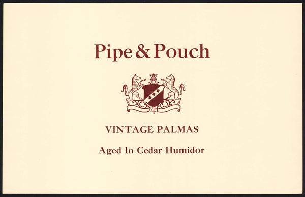 Vintage label PIPE and POUCH cigar box inner Vintage Palmas new old stock n-mint+