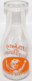 Vintage milk bottle PITTSBURG FARM DAIRIES ASSOCIATION baby dated 1947 pyro pint