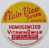 Vintage milk bottle cap PLAIN VIEW FARM Vitamin D Milk Jenera Ohio new old stock