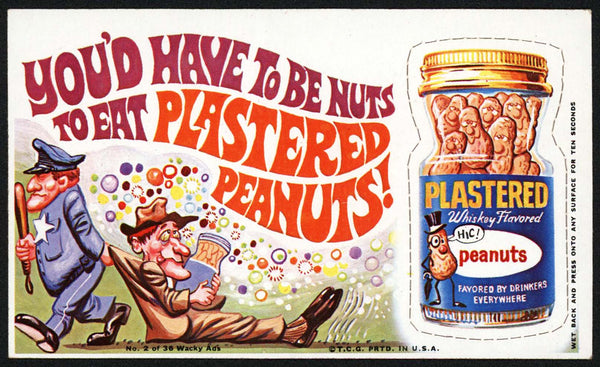 Vintage WACKY AD No 2 of 36 Plastered Peanuts Topps original 1969 marked T.C.G.