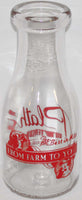 Vintage milk bottle PLATHS BUTTERCUP DAIRY round pyro pint Rensselaer New York