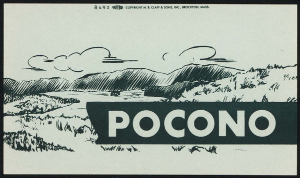 Vintage label POCONO shoe box mountains pictured unused new old stock n-mint+