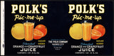 Vintage label POLKS Orange and Grapefruit Juice #3 Haines City Florida unused