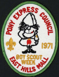 Vintage Boy Scout patch PONY EXPRESS COUNCIL 1971 East Hills Mall St Joseph MO