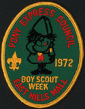 Vintage Boy Scout patch PONY EXPRESS COUNCIL 1972 East Hills Mall St Joseph MO