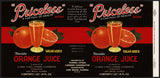 Vintage label PRICELESS Orange Juice #3 Lake Wales Florida 1937 unused n-mint