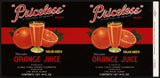 Vintage label PRICELESS Orange Juice #4 Lake Wales Florida new old stock n-mint