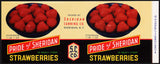 Vintage label PRIDE OF SHERIDAN Strawberries pictured Sheridan New York n-mint+
