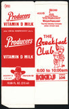 Vintage carton PRODUCERS MILK Hopalong Cassidy pictured The Breakfast Club KKDJ