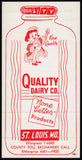 Vintage tally card QUALITY DAIRY with king pictured St Louis Missouri n-mint+