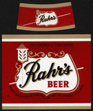 Vintage label RAHRS BEER with neck Green Bay Brewing Oshkosh Wisconsin n-mint+