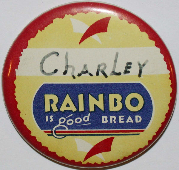 Vintage pinback pin RAINBO is Good Bread red white blue yellow excellent++ condition