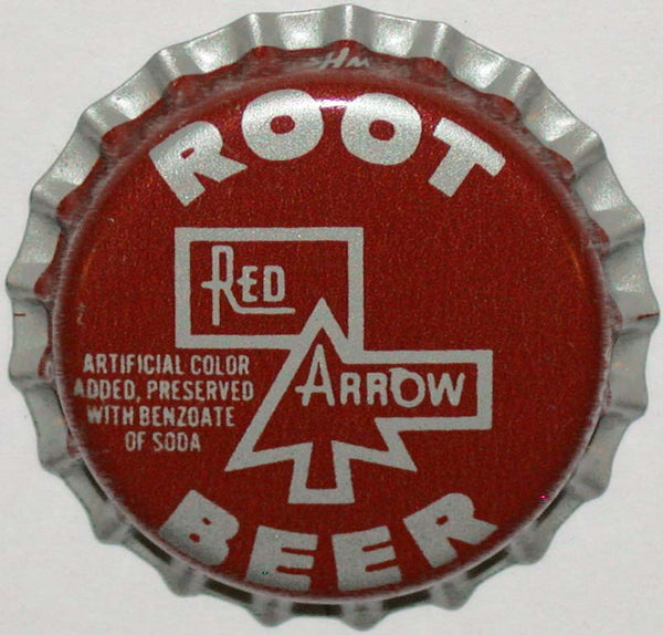 Vintage soda pop bottle cap RED ARROW ROOT BEER Detroit Michigan new old stock