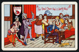 Vintage single playing card RED BULL INN man singing to crowd Pennsylvania Ohio