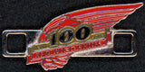 Vintage lace keeper RED WING SHOES charm buckle 100th anniversary enamel inlay