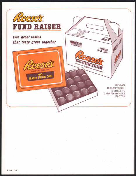 Vintage letterhead REESES Fund Raiser Peanut Butter Cups pictured new old stock