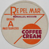 Vintage milk bottle cap RE PEL MAR Coffee Cream Versailles Missouri unused condition