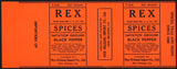 Vintage label REX SPICES Black Pepper New Orleans Louisiana 3oz new old stock