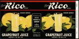 Vintage label RICO Grapefruit Juice #2 Tampa Florida 1943 new old stock n-mint