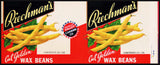 Vintage label RIECHMANS Wax Beans pictured Valley Canning Carnation Washington