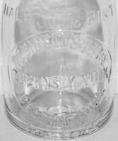 Vintage milk bottle ROBINSONS DAIRY Guernsey embossed half pint Belding Michigan
