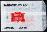 Vintage bag ROCK ISLAND railroad Sandwiches 45 cents unused new old stock n-mint+