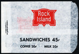 Vintage bag ROCK ISLAND railroad Sandwiches 45 cents unused new old stock n-mint+