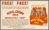 Vintage coupon ROYAL CROWN COLA pyramid bottle 6pk Nehi Fresno California n-mint