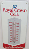 Vintage metal thermometer ROYAL CROWN COLA soda pop The Fresher Refresher excellent++