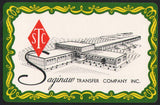 Vintage playing card SAGINAW TRANSFER COMPANY STC pictured green border Michigan