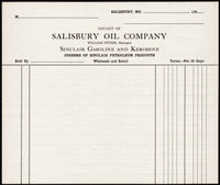 Vintage receipt SALISBURY OIL COMPANY Sinclair gas dated 1940s Missouri Strum