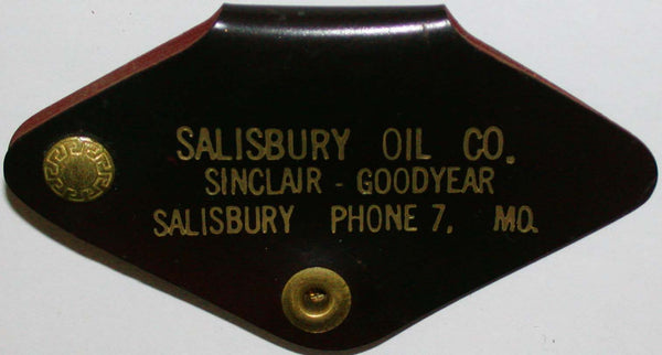 Vintage key holder SALISBURY OIL CO Sinclair Goodyear Phone 7 Missouri n-mint