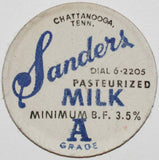 Vintage milk bottle cap SANDERS MILK Dial 6-2205 Chattanooga Tennessee unused