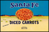 Vintage label SANTA FE Diced Carrots picture railroad Arkansas City Kansas n-mint+