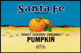 Vintage label SANTA FE Pumpkin pictured railroad Arkansas City Kansas unused n-mint+