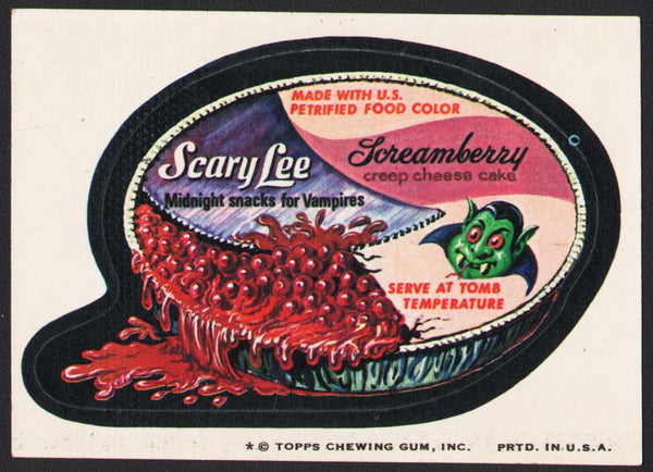 Vintage Topps Wacky Packages original sticker tan back SCARY LEE Screamberry