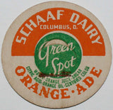 Vintage milk bottle cap SCHAAF DAIRY FARM Green Spot Orange Ade Columbus Ohio