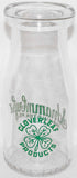 Vintage milk bottle SCHRAMM CRY CO Cloverleaf pyro half pint Farmington Missouri