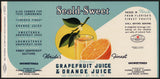 Vintage label SEALD SWEET Grapefruit and Orange Juice #2 Tampa Florida n-mint