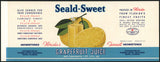 Vintage label SEALD SWEET Grapefruit Juice #1 Tampa Florida new old stock n-mint