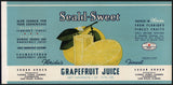 Vintage label SEALD SWEET Grapefruit Juice #2 Lake Wales Florida unused n-mint