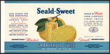 Vintage label SEALD SWEET Grapefruit Juice #4 Tampa Florida new old stock n-mint