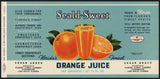 Vintage label SEALD SWEET Orange Juice #1 Lake Wales Florida new old stock n-mint