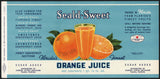 Vintage label SEALD SWEET Orange Juice #2 Tampa Florida new old stock n-mint