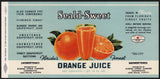 Vintage label SEALD SWEET Orange Juice #3 Lake Wales Florida new old stock n-mint